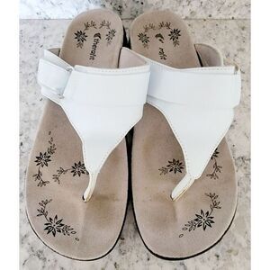 Therafit 9 White Women's Comfort‎ Thong Sandals Arch Support Size 9